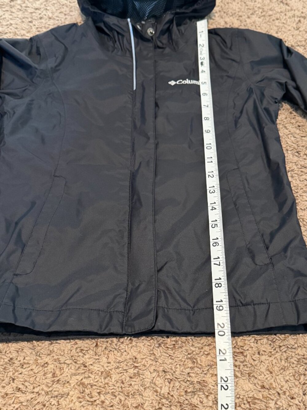 Columbia Kids Black Waterproof Rain Jacket - Size Small (8) Hooded - Picture 9 of 9